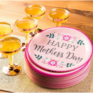 Floral Paper Plates for Mother’s Day (9 In, Pink,  80 Pack)