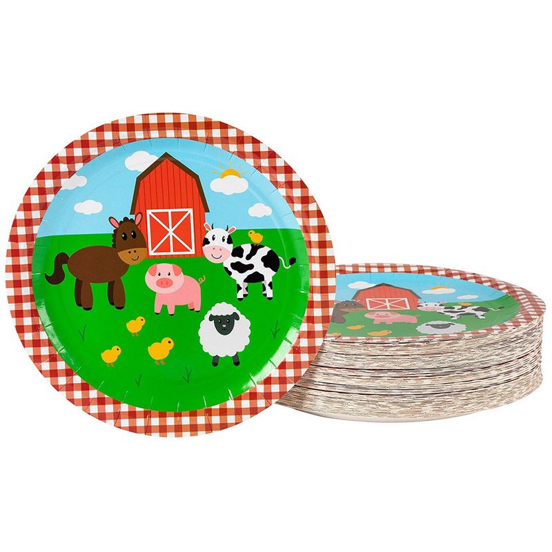 Farm Birthday Party Supplies, Farmhouse Plates (9 in., 80 Pack)