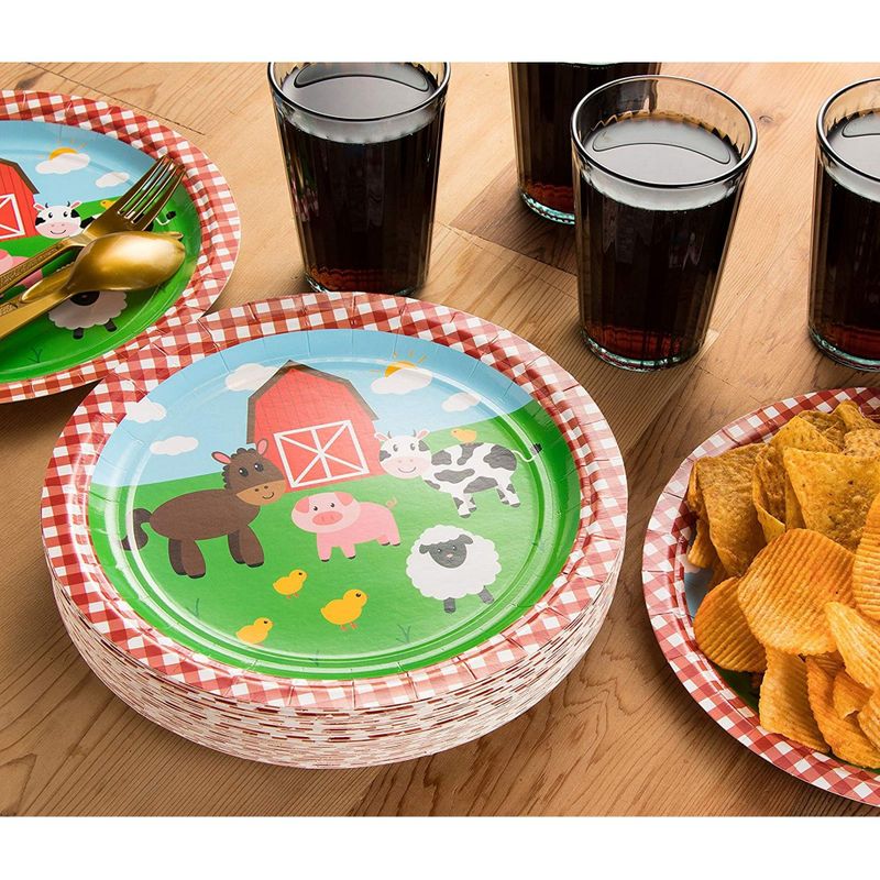 Farm Birthday Party Supplies, Farmhouse Plates (9 in., 80 Pack)