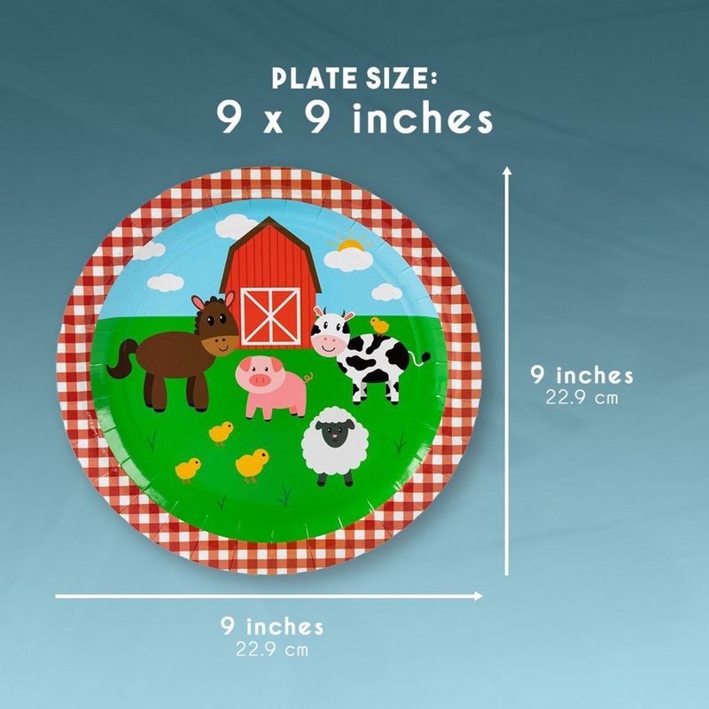 Farm Birthday Party Supplies, Farmhouse Plates (9 in., 80 Pack)