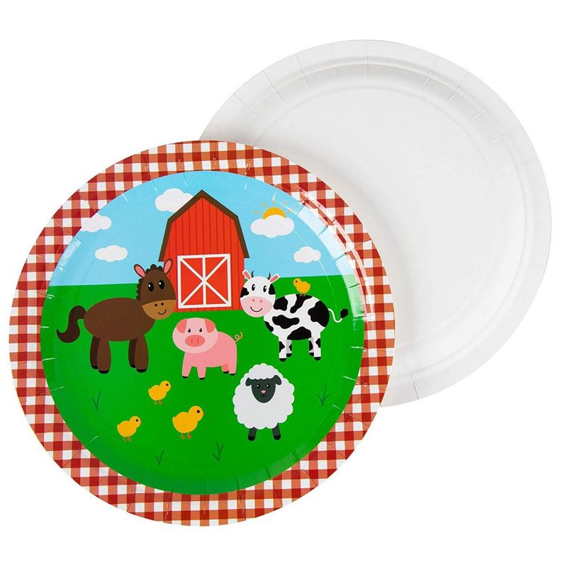 Farm Birthday Party Supplies, Farmhouse Plates (9 in., 80 Pack)
