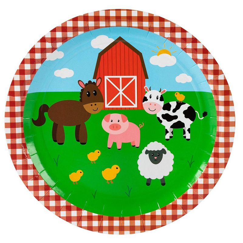 Farm Birthday Party Supplies, Farmhouse Plates (9 in., 80 Pack)