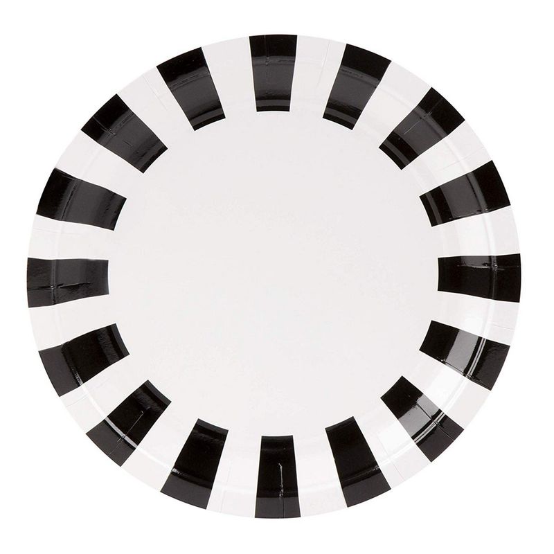 Black and White Party Bundle, Includes Plates, Napkins, Cups, and Cutlery (24 Guests,144 Pieces)