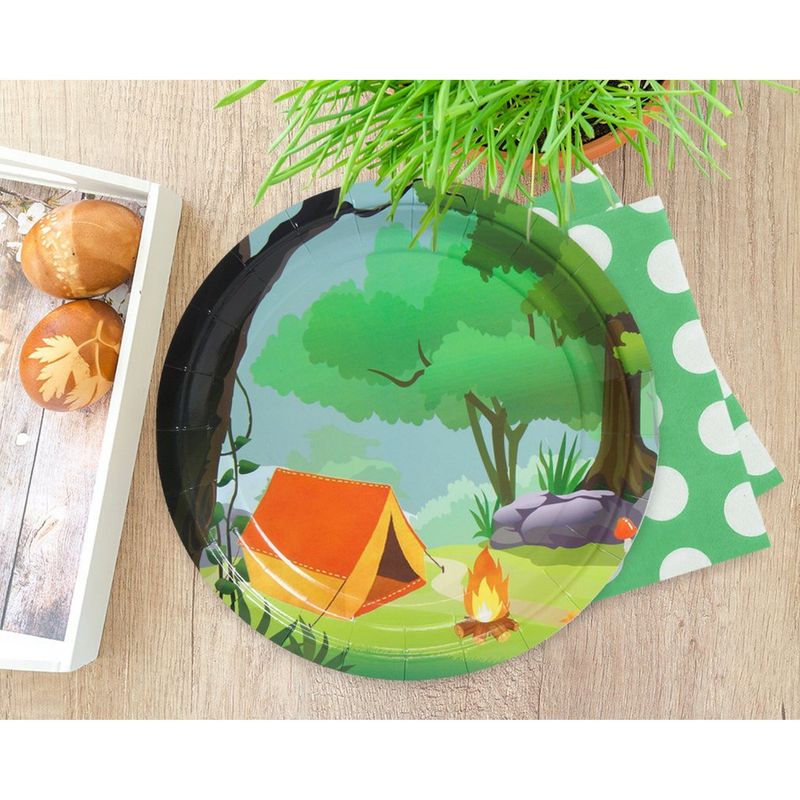 Disposable Plates - 80-Count Paper Plates, Camping Party Supplies for Appetizer, Lunch, Dinner, and Dessert, 9 Inches in Diameter