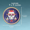 Day of the Dead Party Supplies Dia De Los Muertos Skull Plates (9 In, 80 Pack)