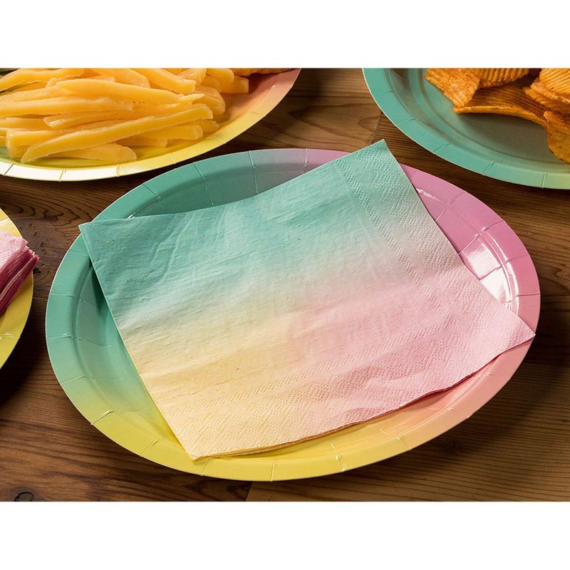 Paper Napkins for Rainbow Birthday Party (6.5 x 6.5 Inches, 150 Pack)