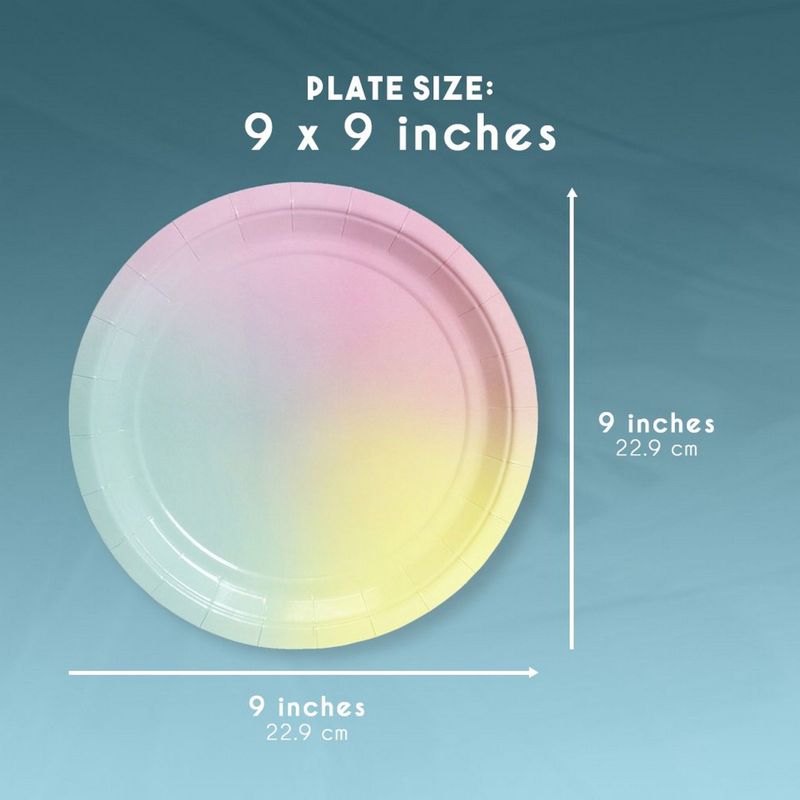 Rainbow Party Supplies, Pastel Paper Plates (9 in., 80 Pack)