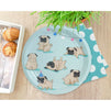 Blue Panda 80-Pack Disposable Paper Pug Plates for Lunch, Dinner, & Dessert, Dog Party Supplies, 9 Inches
