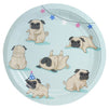 Blue Panda 80-Pack Disposable Paper Pug Plates for Lunch, Dinner, & Dessert, Dog Party Supplies, 9 Inches