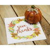 Give Thanks White Paper Napkins for Thanksgiving Party (5 x 5 In, 100 Pack)
