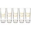 Party Favors Shot Glasses - Bachelorette Shot Glasses with Bride to Be and Team Bride Prints- Set of 5, 2 oz Each