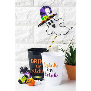 Halloween Plastic Party Cups (16 oz, 4 Colors, 24-Pack)