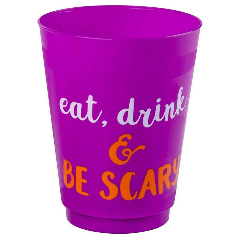 Halloween Plastic Party Cups (16 oz, 4 Colors, 24-Pack)