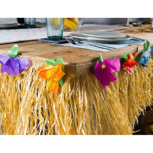 Luau Table Fringe, Hawaiian Tropical Grass Party Decoration (29 Inches x 9 Feet)