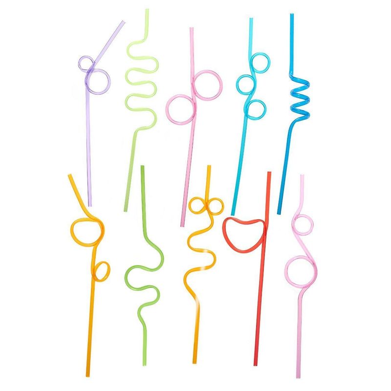 Crazy Straws, Party Supplies for Kid's Birthday Celebration, Classroom Event ( 100 Count)