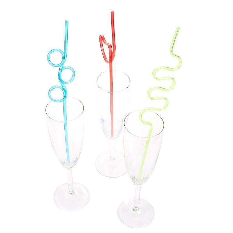 Crazy Straws, Party Supplies for Kid's Birthday Celebration, Classroom Event ( 100 Count)