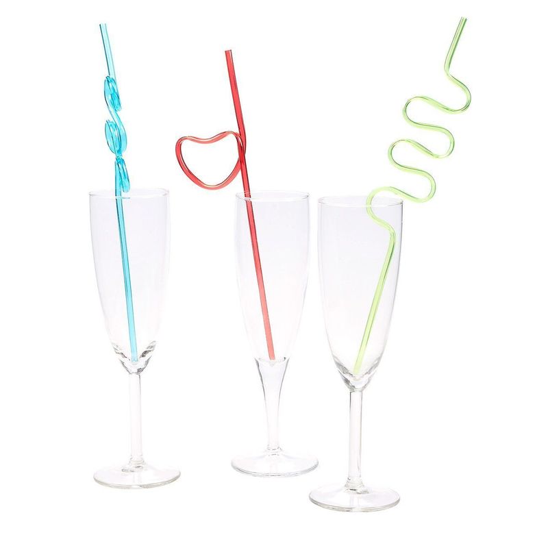 Crazy Straws, Party Supplies for Kid's Birthday Celebration, Classroom Event ( 100 Count)