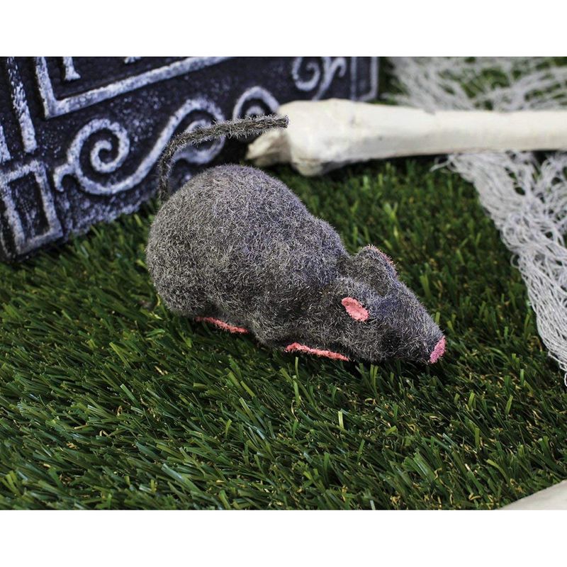 Pack of 6 Fake Rats - Fake Mouse - Perfect Rat Prop Decoration for Halloween, 4.5 x 2.1 x 2.25 Inches, Grey, Pink