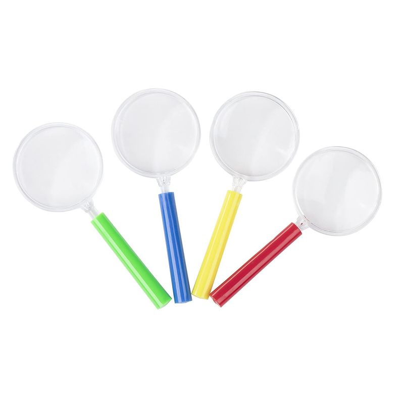 Magnifying Glasses, Children Party Favors (4.2 x 1.7 In, 4 Colors, 24-Pack)