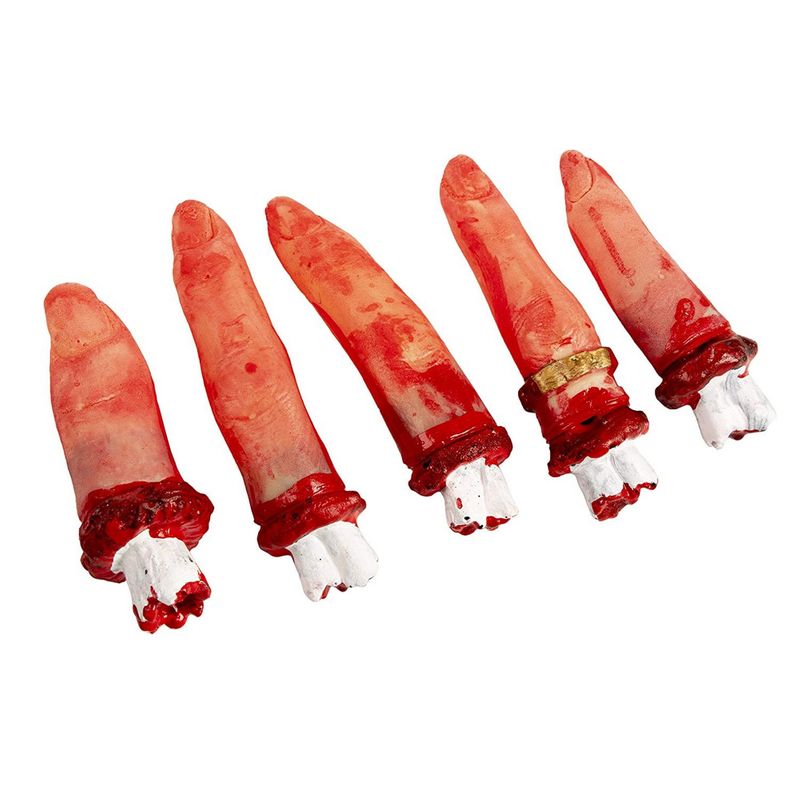 Fake Cut Off Bloody Fingers for Halloween Decorations (10 Piece)