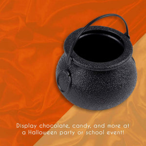 Halloween Mini Plastic Cauldrons, Novelty Candy Holder Buckets (24 Pack)
