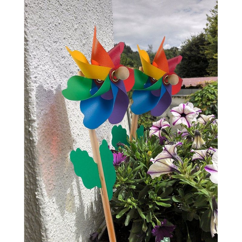 Pinwheels - Pack of 12, Colorful Pinwheels - Value Pack - Suitable for Garden, Party, Outdoor, Yard, Decoration | Multicolored, 4.5 x 11.2 x 2.1 Inches