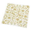 Gold Floral Paper Napkins for Anniversary Party (6.5 x 6.5 In, White, 100 Pack)