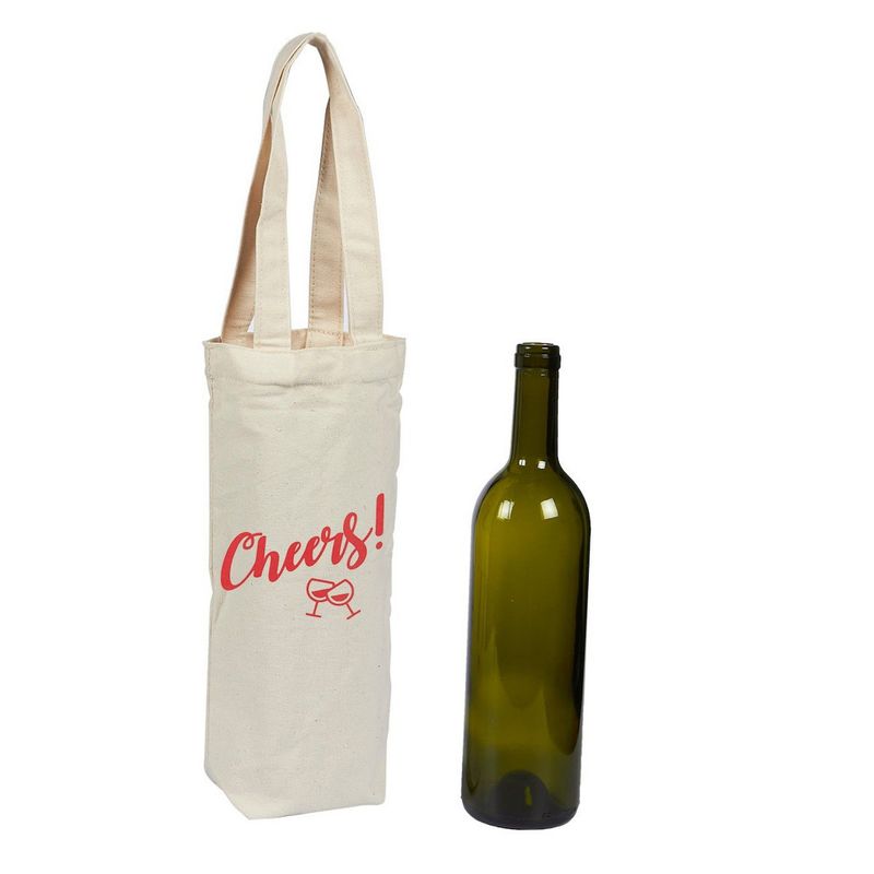 Wine Tote Bags for Gifts in 4 Designs (6.5 x 12.2 x 2.8 In)