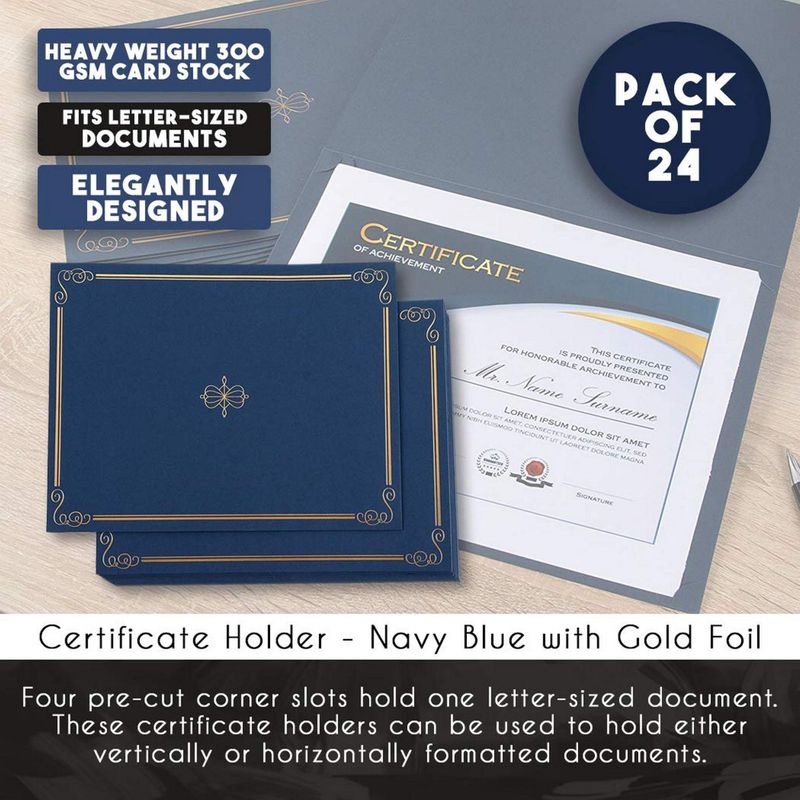 5 Pcs Diploma Holder Frame Black Folder Certificate Binder Graduation  Diploma Cover Graduation Certificate Holders Blue