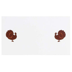 Turkey White Place Cards for Thanksgiving Parties (3.5 x 2 Inches, 100 Pack)