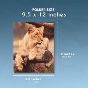 Wild Animal File Folders with Pockets, School Supplies (9.5 x 12 In, 12 Pack)