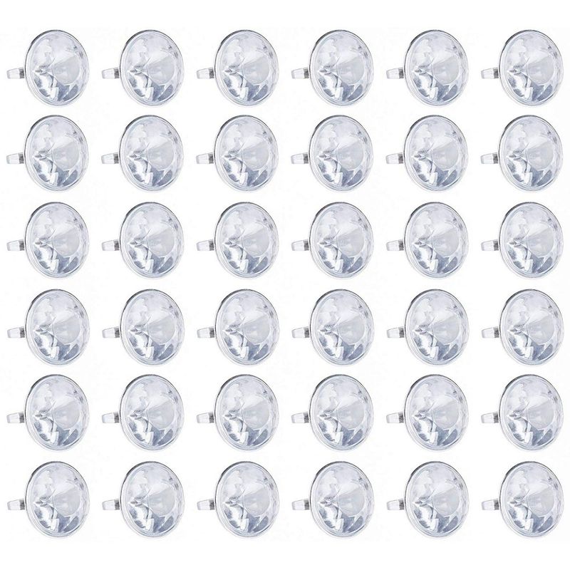 Blue Panda 36-Pack Bulk Jumbo Fake Diamond Rings for Kids Party Favors, Wedding, Bachelorette, & Bridal Decor