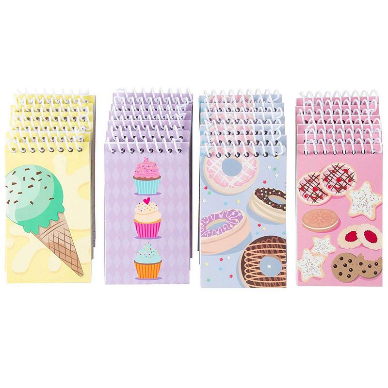 Spiral Notepads with Dessert Design (3 x 5 Inches, 24-Pack)