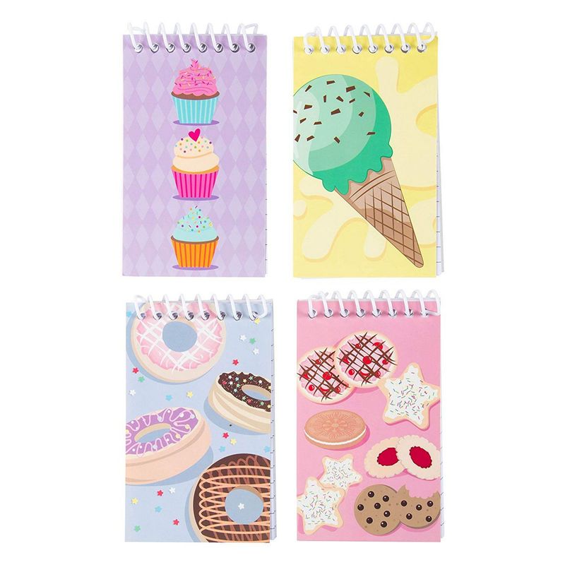 Spiral Notepads with Dessert Design (3 x 5 Inches, 24-Pack)