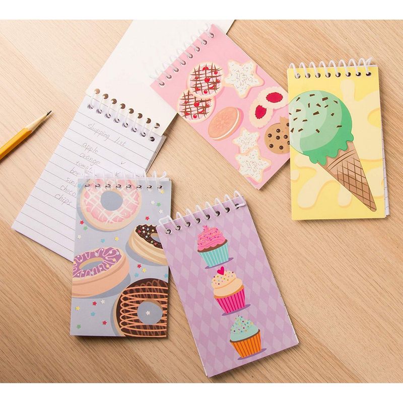 Spiral Notepads with Dessert Design (3 x 5 Inches, 24-Pack)