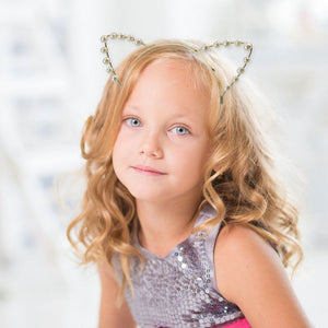 Cat Ear Headbands for Halloween Costumes, Cosplay (Silver, Gold, 6 Pack)