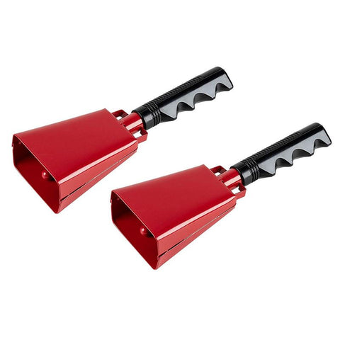 Cowbells with Handles, Red Noise Makers Set (9.5 Inches, 2-Pack