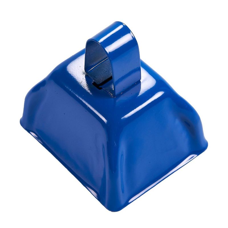 Metal Cowbell with Handle, Blue Noise Maker (3 x 2.8 in, 12 Bells)