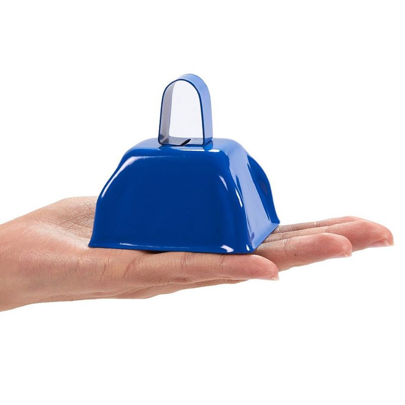 Metal Cowbell with Handle, Blue Noise Maker (3 x 2.8 in, 12 Bells)