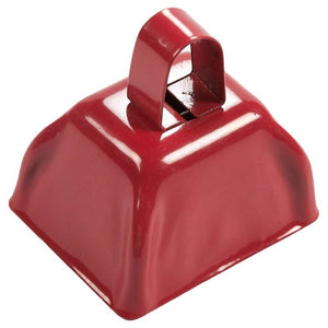 Blue Panda Metal Cowbell with Handle, Red Noise Maker (3 x 2.8 in, 12 Bells)