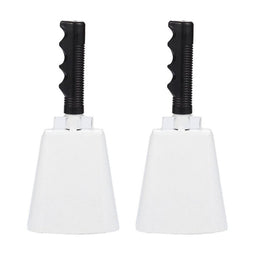 Blue Panda Cowbell with Handle, White Noise Maker (4.3 x 9.5 in, 2 Bells)