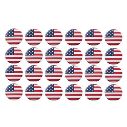 American Flag Round Buttons - 24-Pack of United States Lapel Round Pins, USA Flag Metal Badge for Fourth of July, Election, Patriotic Events, 2.25 Inches Diameter