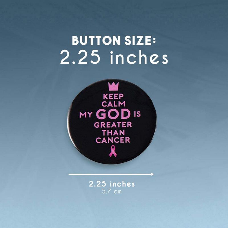 Breast Cancer Awareness Buttons, Round Pins in 6 Designs (2.25 Inches, 24-Pack)