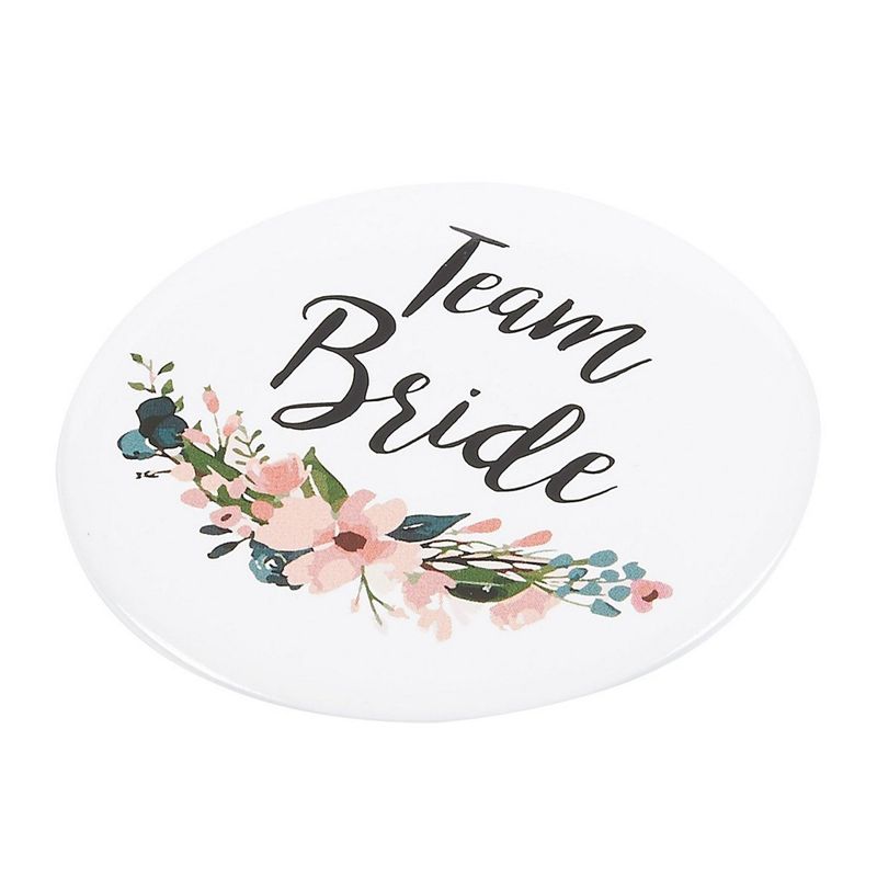 16 Pack - Bridal Party Pins - Wedding Party Buttons - Bridesmaid Gifts, Favors & Gifts, Team Bride, Maid of Honor Party Supplies, White, 8 Unique Designs