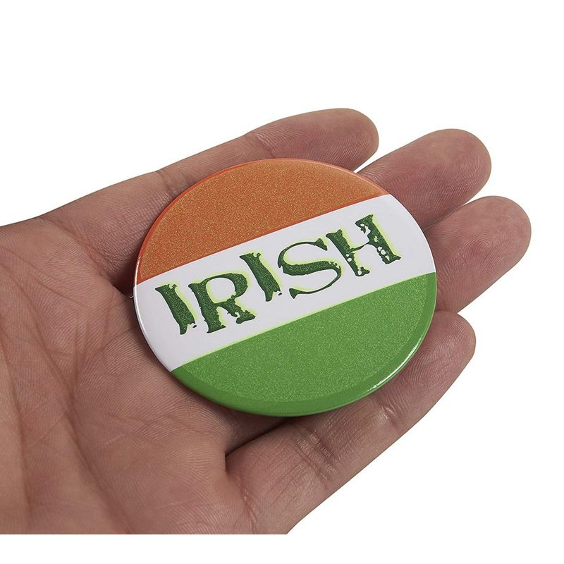 Blue Panda St. Patrick’s Day Shamrock Pins, Irish Party Buttons (2.25 in, 12 Pack)