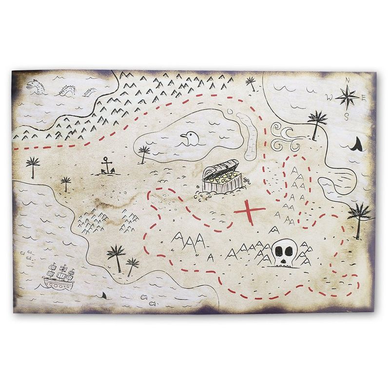 Blue Panda 12 Pieces Pirate Treasure Map for Kids Party Supplies, Birthday Decorations, Double Sided Vintage Style 12 x 18 Inches
