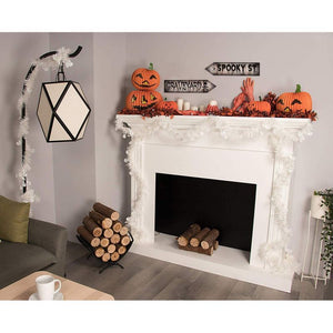 Decorative Halloween Signs, Halloween Party Supplies (17.5 x 4 In, Grey, 8-Pack)