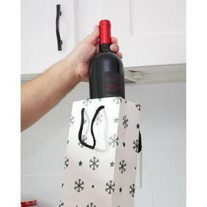 Holiday Wine Gift Bags with Handles, 6 Christmas Designs (5.5 x 15 x 3.2 In, 24 Pack)