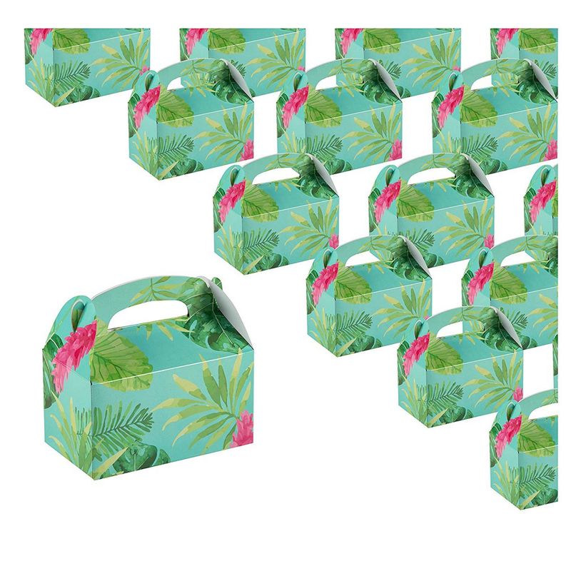 Luau Party Favor Boxes, Tropical Gift Box Set (6 x 3.3 x 3.6 In, 24 Pack)