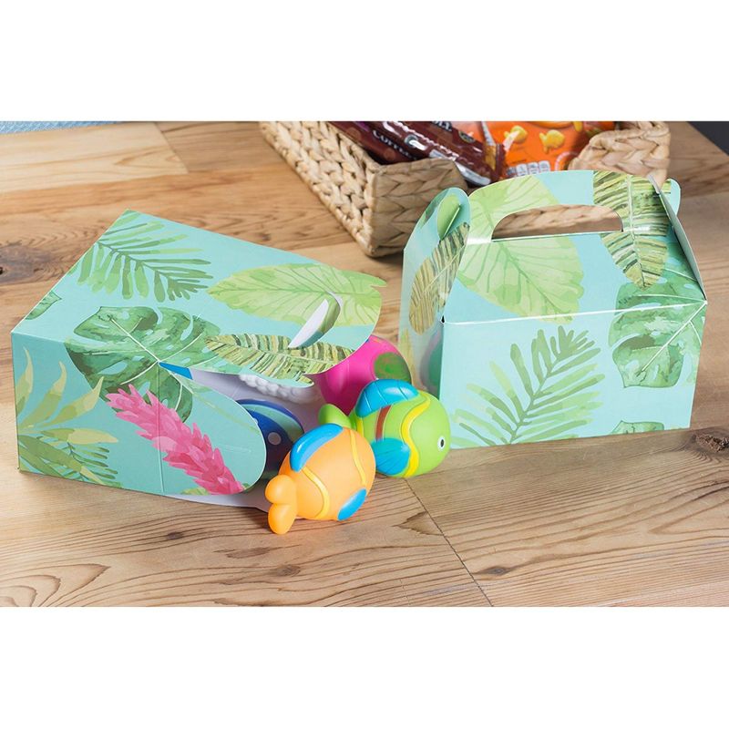 Luau Party Favor Boxes, Tropical Gift Box Set (6 x 3.3 x 3.6 In, 24 Pack)